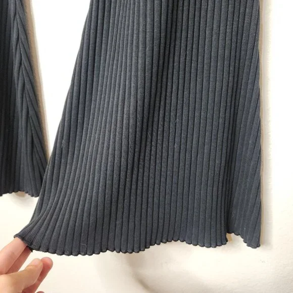 Nike Sportswear Womens Large Black Rib Flare Pants - Picture 4 of 7